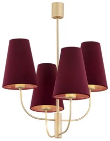 Argon 1827 - Luster na tyči SAFIANO 4xE27/15W/230V vínová