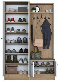 Predsieňová zostava Pone White and Walnut II