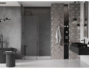 Mexen Velar, posuvné dvere do otvoru 150x200 cm, 8mm číre sklo, grafitová matná, 871-150-000-01-66