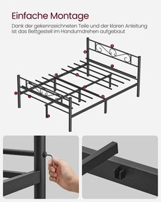 Rám dvojlôžkovej postele 198 x 141,8 x 86,4 cm VASAGLE RMB063B01