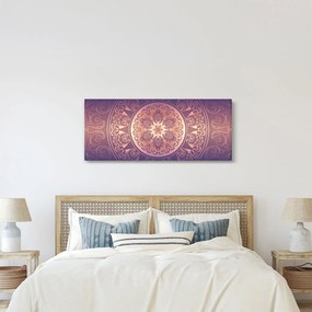 Obraz - Mandala na fialovom gradiente (120x50 cm)