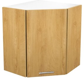 Horná skrinka rohová Vento GN-60/72, biela / dub medový