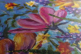 Obraz farebné kvety na lúke