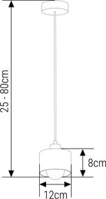 Luster na lanku 1xE27/35W/230V pr. 12 cm čierna/zlatá