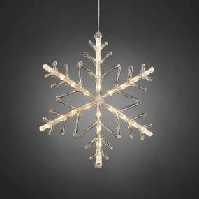 LED svetelná dekorácia vločka, napájanie: batériové, teplá biela, výška: 40 cm