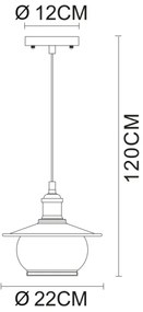 GLOBO 69030 - Závesné svietidlo NEVIS 1xE27/60W