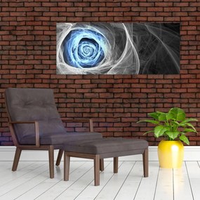 Obraz - Abstraktné ruže modrá (120x50 cm)