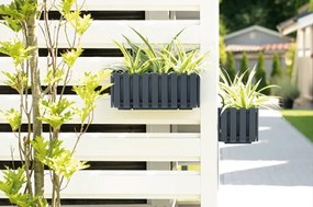 Samozavlažovací plastový balkónový kvetináč DDEF400W 38 cm - hnedá
