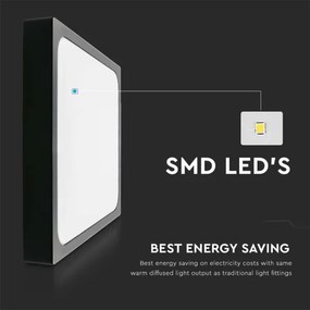 LED Kúpeľňové stropné svietidlo LED/24W/230V 6500K IP44 29,5x29,5 cm čierna