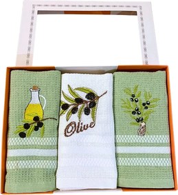 Utierky na riad vaflové Olive 40x60cm 3ks TiaHome