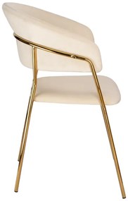 Jedálenská stolička COLIN zamatová, zlatá / béžová