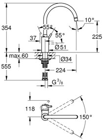 GROHE 32661003 - Drezová batéria CONCETTO lesklý chróm