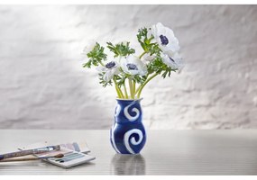 Modrá ručne maľovaná váza z kameniny Tulle – Kähler Design