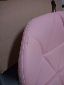 AKCIA Ružové kancelárske kreslo AVOLA z eko kože II. akosť