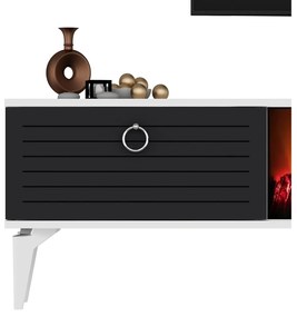 TV stolík/skrinka s krbom Sulotu 2 (biela + antracit) . Vlastná spoľahlivá doprava až k Vám domov. 1095517