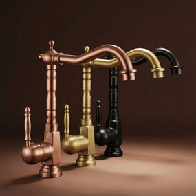 Rea Bona Old, vysoká umývadlová batéria, čierna matná, REA-B0183