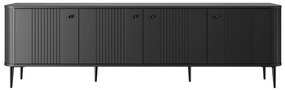 TV stolík Vesper 4D 187 cm - čierny / čierne nohy