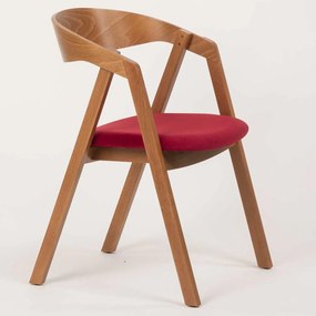 Stima stolička GURU buk s čalúneným sedákom Vyberte odtieň ->: Dub, Vyberte látku ->: CARABU bordo 80