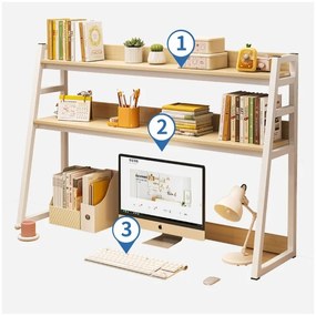 Multifunkčná 3-poschodová polica VERTEX čierna/orech