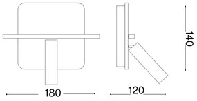Ideal Lux - LED Nástenné bodové svietidlo PIANO LED/11,5W/230V USB čierna