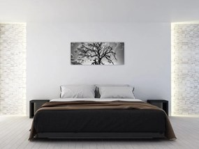 Obraz - Čiernobiely strom (120x50 cm)