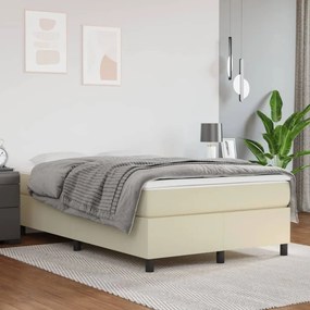 Rám na boxspring posteľ, krémový 120x200 cm, umelá koža 3121037