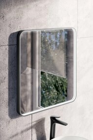 Dotykové nástěnné zrcadlo s LED osvětlením VEGA 60x65 cm černé