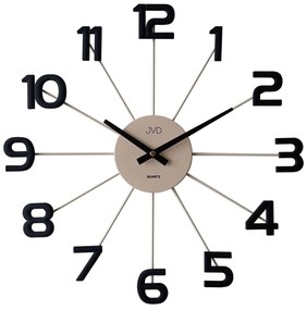 Exkluzívne nástenné hodiny JVD HT119.1 v striebornom prevedení, 49cm