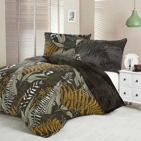 Kvalitex Saténové obliečky Luxury Collection Papradie hnedá, 220 x 200 cm, 2 ks 70 x 90 cm