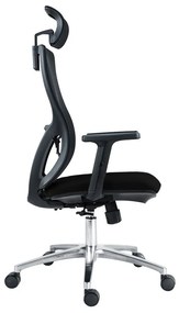 Kancelárska ergonomická stolička Neoseat TASCO — látka, sieť, čierna, nosnosť 150 kg