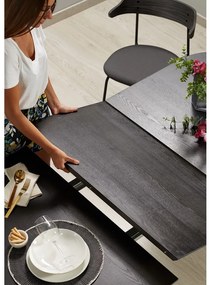 Rozkladací jedálenský stôl s doskou v dekore jaseňového dreva 90x140 cm Norfort – Kave Home