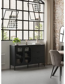 Čierna komoda 140x90 cm Diora – Marckeric