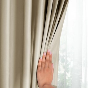 Hnedý/béžový zamatový dimout záves 140x270 cm Eyelets – Restilo