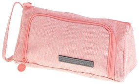KIK Školský peračník s dvojitým vreckom vanity case ružový