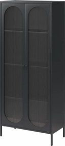 Čierna kovová vitrína 80x186x40 cm Luna – Støraa