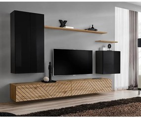 Obývacia Stena Switch II Line Čierna/Wotan