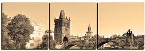 Obraz na plátne - Karlov most v Prahe - panoráma 5259FB (120x40 cm)