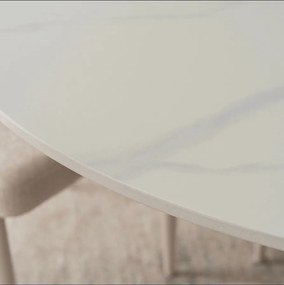 Stôl ALDO 90 cm biely/kašmírový