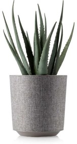 PLASTOVÝ KVETINÁČ ALOE TX 19,5X20 CM BÉŽOVÁ