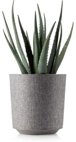 PLASTOVÝ KVETINÁČ ALOE TX 19,5X20 CM BÉŽOVÁ