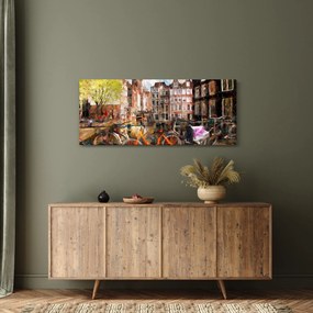 Obraz - Amsterdam, maľba (120x50 cm)