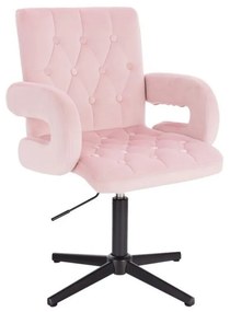 LuxuryForm DESIGN Stolička BOSTON VELUR na čiernom kríži - svetloružová