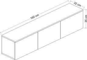 Neónovo osvetlený televízny stolík z travertínu
