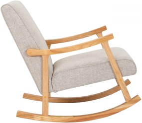Design-Shop Hojdacie kreslo stolička Morelia - látka, drevené nohy natura - Krémová