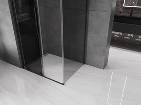 Mexen Velar L, sprchový kút s posuvnými dverami 100 x 80 cm, 8mm šedé sklo, čierna matná, 871-100-080-43-70