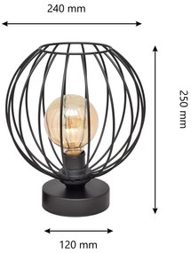 Stolná lampa MERCURE 1xE27/15W/230V čierna