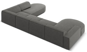 Sivá zamatová rohová pohovka (pravý roh) Jodie - Micadoni Home