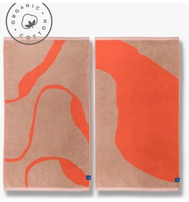 Oranžové/svetlohnedé uteráky v súprave 2 ks z Bio bavlny 50x90 cm Nova Arte – Mette Ditmer Denmark