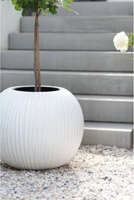 Dizajnový kvetináč VITRO, sklolaminát, priemer 50 cm, biely