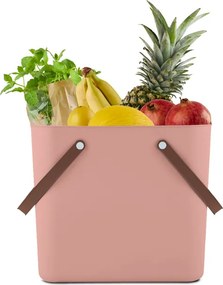 Rotho Nákupná taška, kabelka, plastová MULTIBAG dl. uši, staroružová, 25l